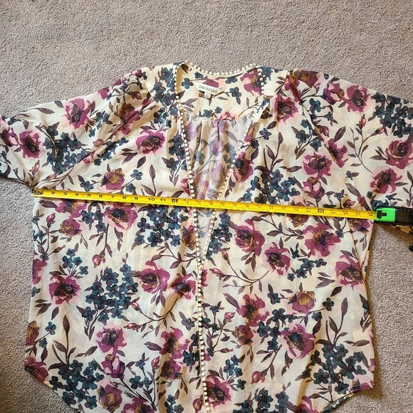 Davi and Dani Kimono Size Large Floral Flowy Boho Open Front - Picture 6 of 9